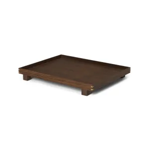 FERM LIVING Bon Wooden Tray, Large, Smoked Oak