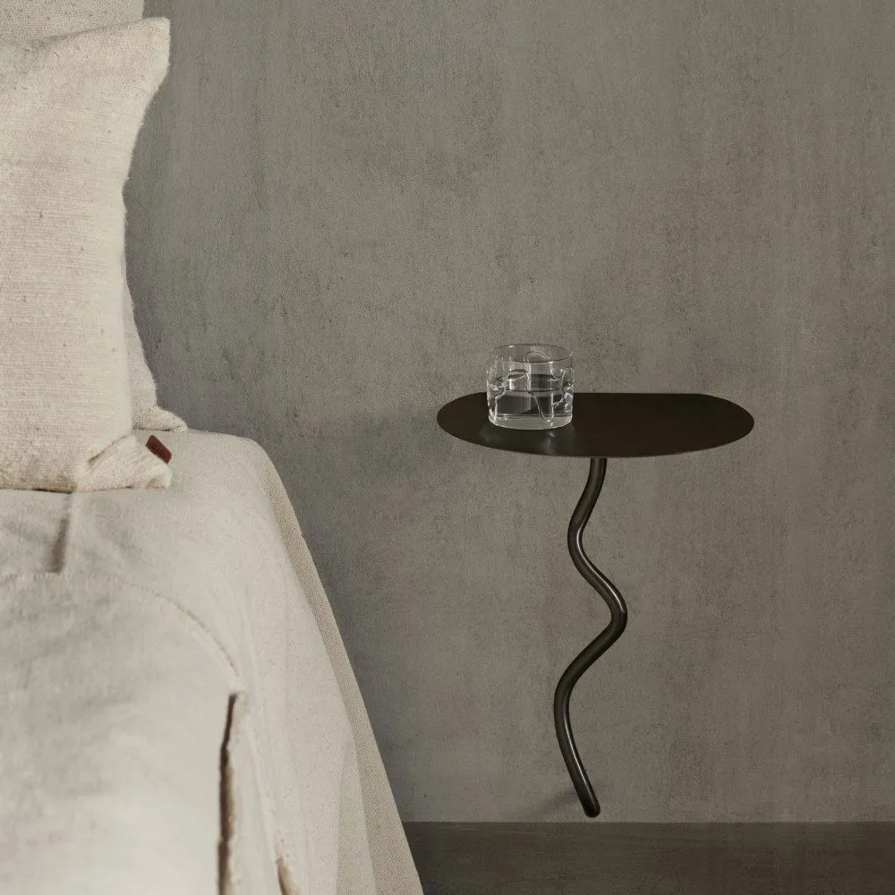 FERM LIVING Curvature Wall Table, Black Brass