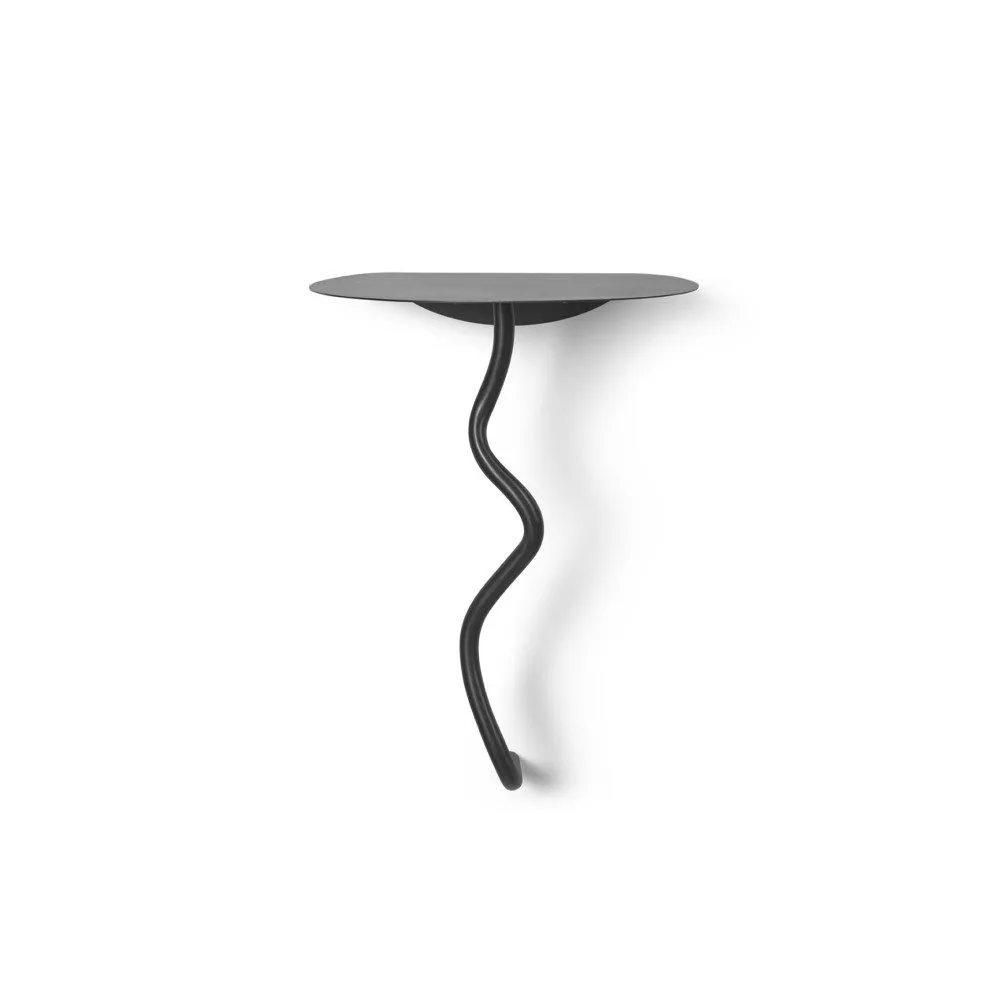 FERM LIVING Curvature Wall Table, Black Brass