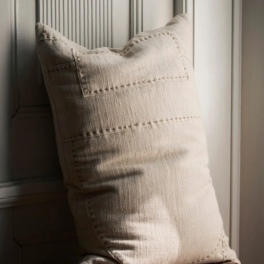 FERM LIVING Darn Cushion, Rectangular, Natural