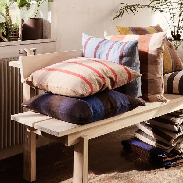 FERM LIVING Grand Cushion, Camel/Red