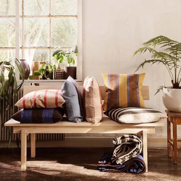 FERM LIVING Grand Cushion, Camel/Red