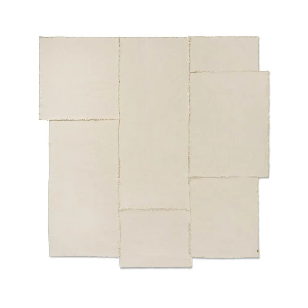 FERM LIVING Offset Bedspread, Off-White
