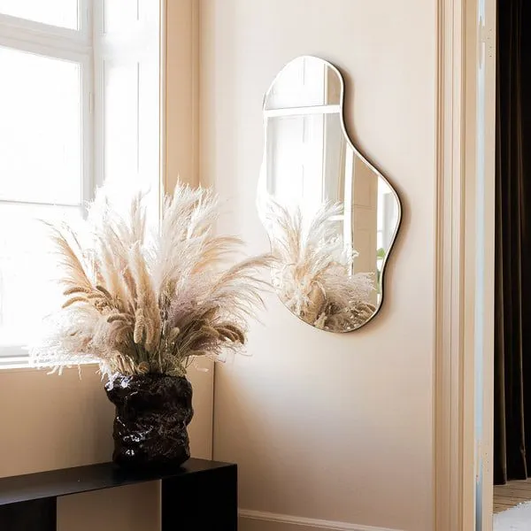 FERM LIVING Pond Mirror Large, Dark Chrome