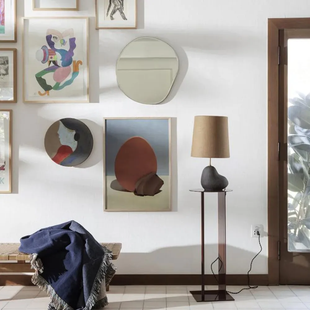 FERM LIVING Pond Mirror Small, Dark Chrome