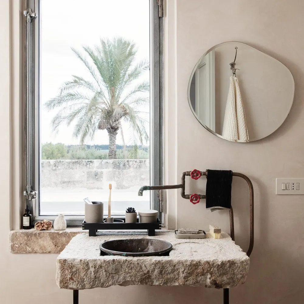 FERM LIVING Pond Mirror Small, Dark Chrome