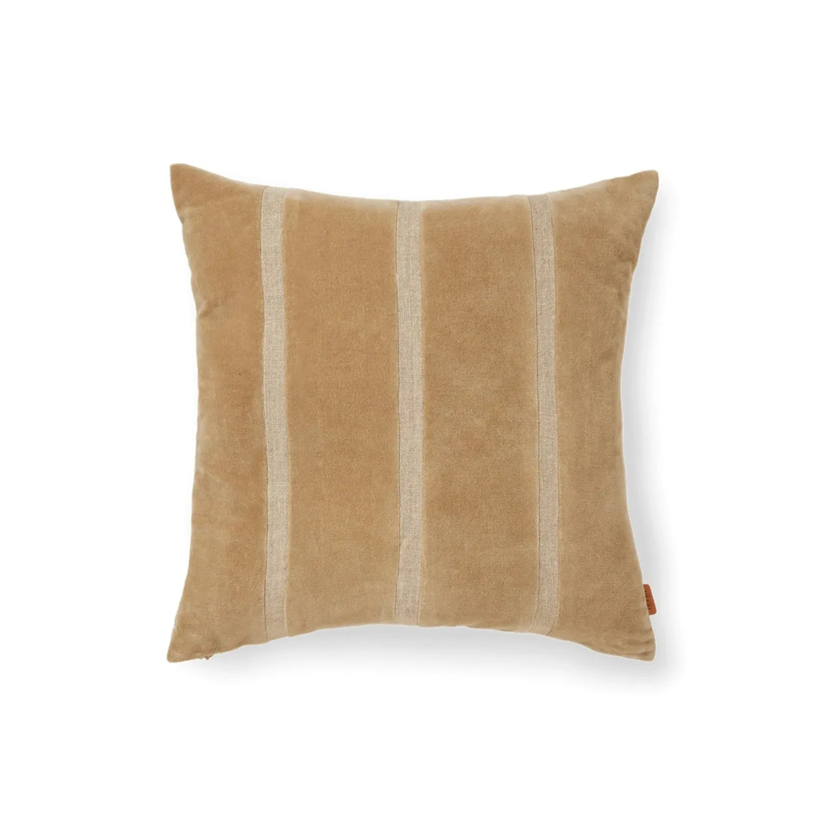 FERM LIVING Senti Stripe Cushion, Dark Sand/Linen