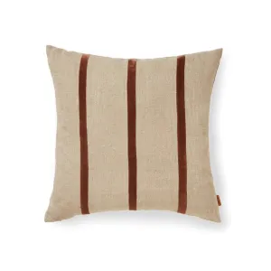 FERM LIVING Senti Stripe Cushion, Linen/Carob Brown