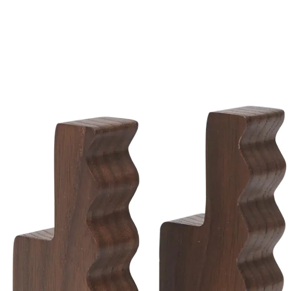 FERM LIVING Unda Hooks, Dark Brown (Set of 2)