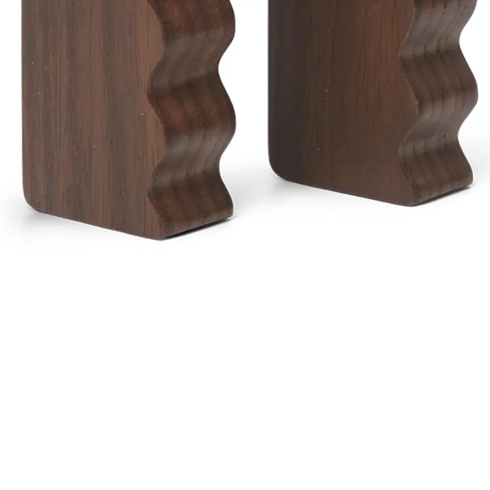 FERM LIVING Unda Hooks, Dark Brown (Set of 2)