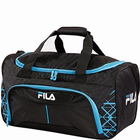 Clearance Sale Now Fila Fastpace Small Sports Duffel Bag Gym, Black/Blue, One Size