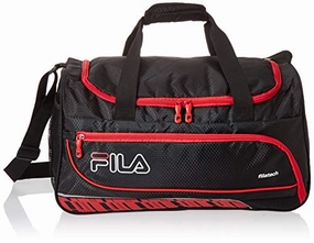 Dont Wait Save Fila Lasers Small Sports Duffel Bag Gym, Black/Red, One Size