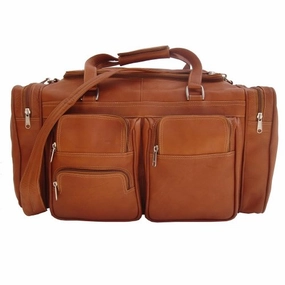 Piel Leather 20In Duffel Bag With Pockets, Saddle, One Size Save Big Today Sweet Deal Inside