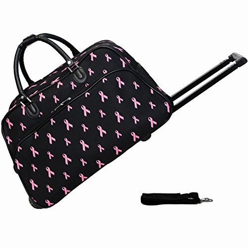 World Traveler 21-Inch Carry-On Rolling Duffel Bag, Pink Ribbon Mega Sale Now Deal of the Day