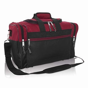 Clearance Event Today Trending Hot Picks Dalix 17" Blank Duffle Bag Duffel Bag Travel Size Sports Durable Gym Bag (Maroon)