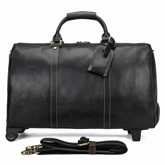 MustHave Gift Ideas Hot Offer Inside J.M.D Vintage Genuine Leather Trolley Bag Men Large Capacity Duffel Bag Huge Business Travel Bags