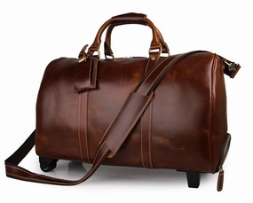 Best Price Online J.M.D Vintage Genuine Leather Trolley Bag Men Large Capacity Duffel Bag Huge Business Travel Bags