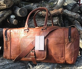 25 Inch Large Leather Duffel Travel Duffle Gym Sports Overnight Weekender Bag Flash Sale Alert Now
