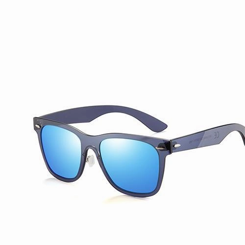 Flat Lens Rimless Square Frame Polarized Sunglasses - Blue,Pink Limited Time Steal