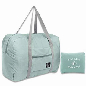 Funfel Travel Foldable Duffel Bag For Women & Men, Waterproof Lightweight Travel Luggage Bag For Sports, Gym, Vacation(Ii-Mint Green) Grab Your Hot Pick Shop Now Save