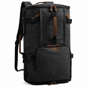 G-Favor 40L Travel Backpack,Vintage Canvas Rucksack Convertible Duffel Bag Flight Approved Luggage Carry Fit For 17 Inch Laptop Best Deal Today