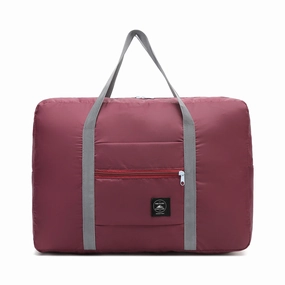 Gayisic Travel Bag Lightweight Large Capacity Portable Luggage Bag For Suitcase Trolley Handles Travel Duffel Shoulder Tote Bag (Red Wine) Grab Save Today Big Clearance Event