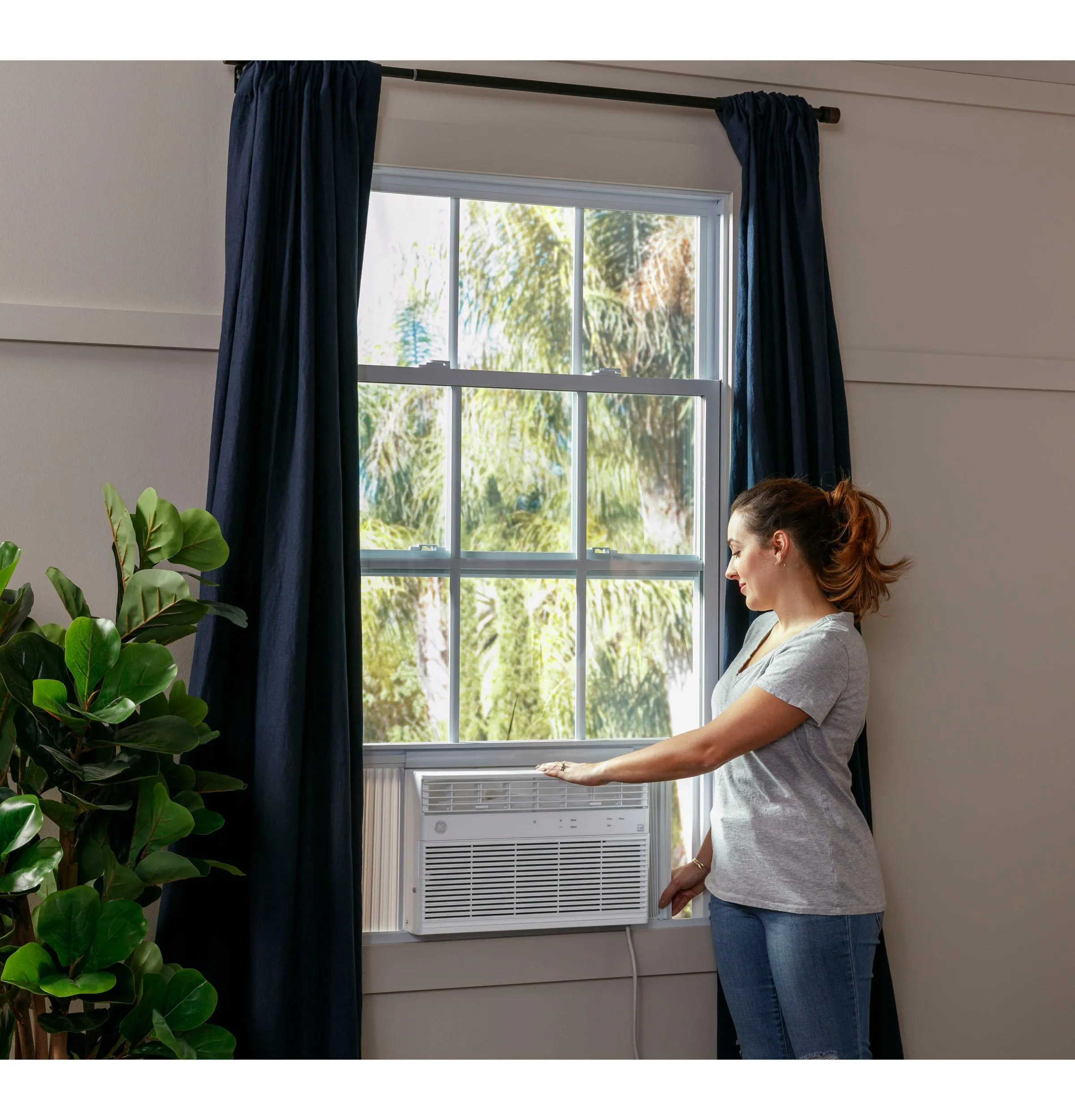 Ge Appliances AHEK14AC Ge? Energy Star? 14,000 Btu Smart Electronic Window Air Conditioner For Large Rooms Up To 700 Sq. Ft.