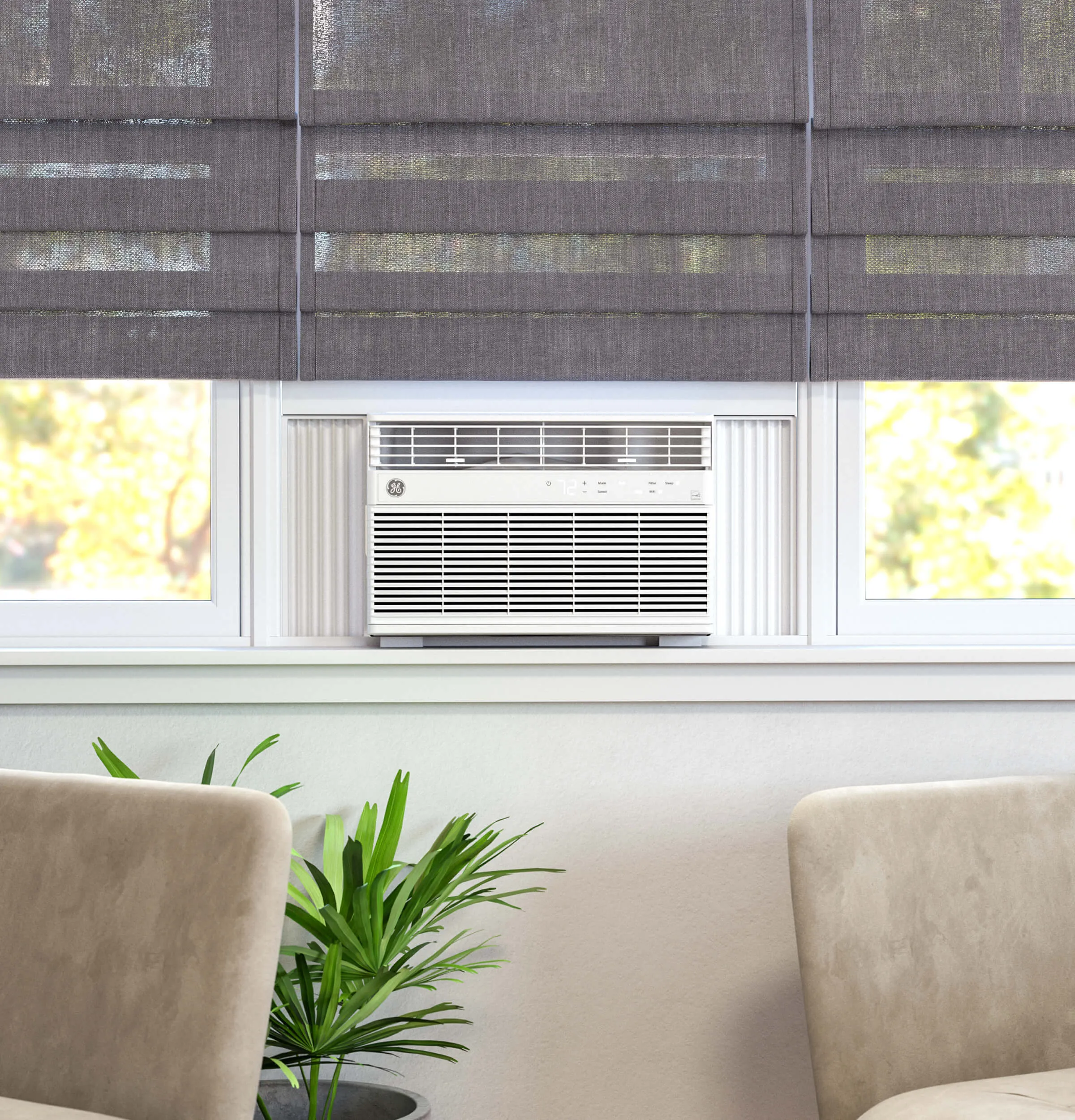 Ge Appliances AHEK14AC Ge? Energy Star? 14,000 Btu Smart Electronic Window Air Conditioner For Large Rooms Up To 700 Sq. Ft.