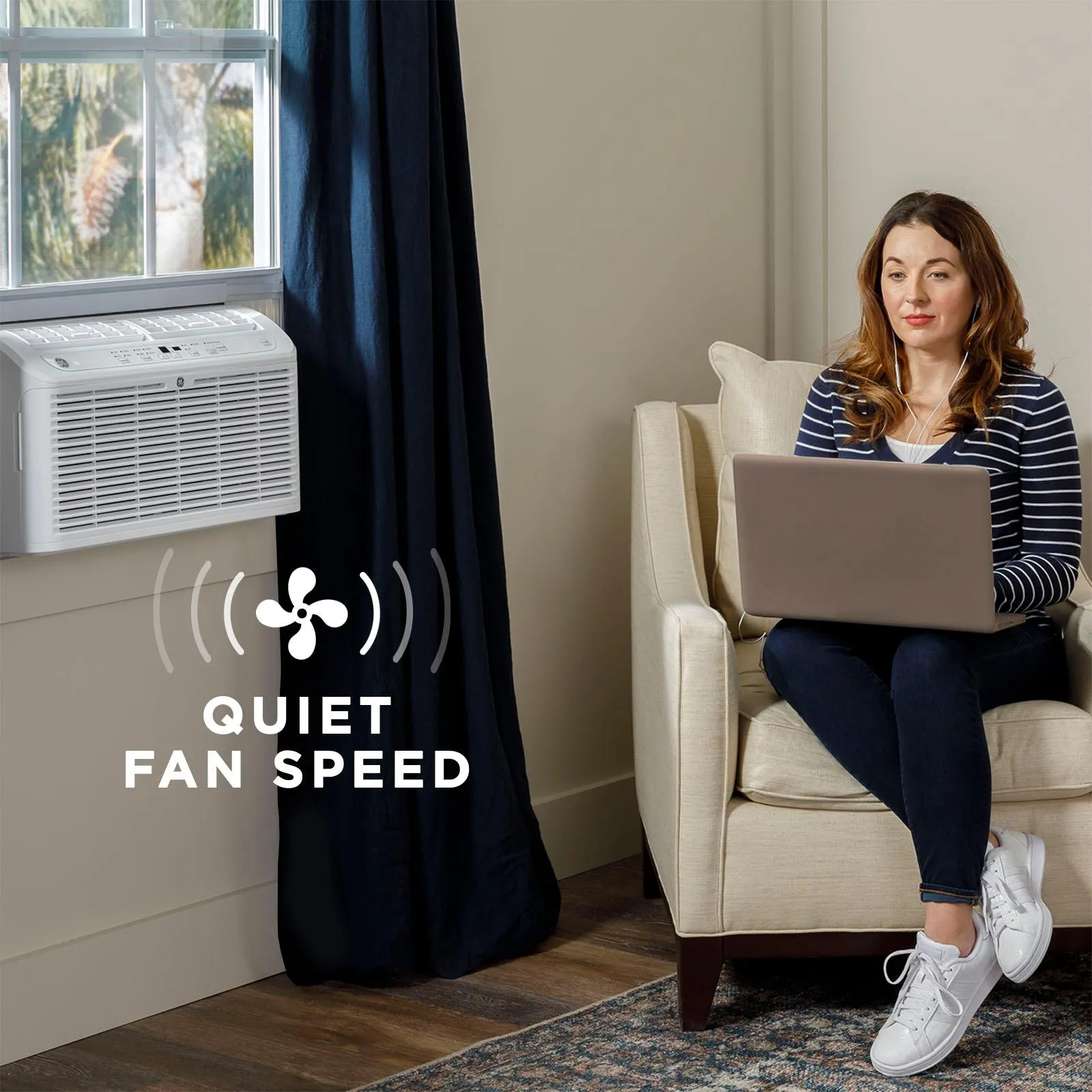 Ge Appliances AHEL08BB Ge? 8,000 Btu Ultra Quiet Window Air Conditioner For Medium Rooms Up To 350 Sq. Ft.