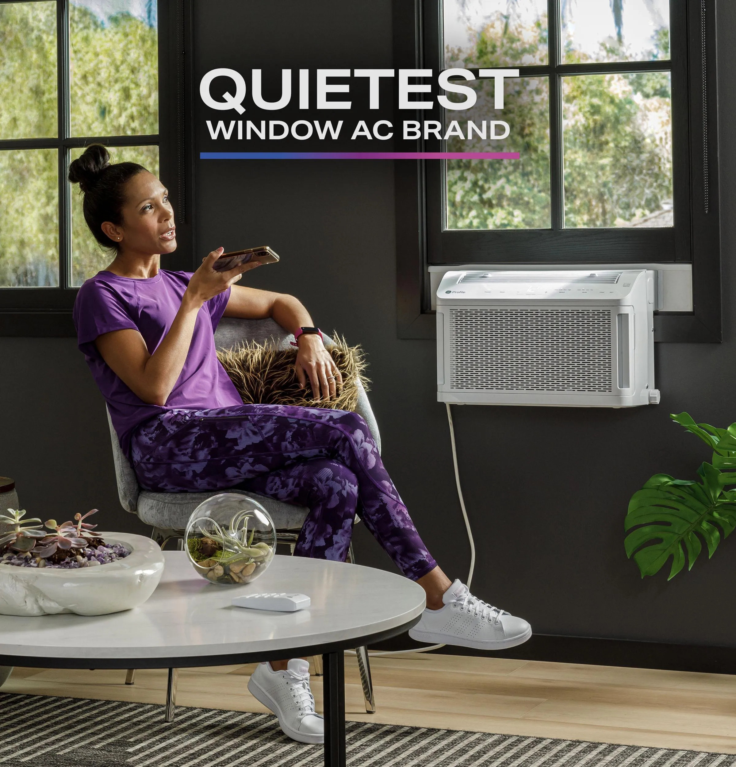 Ge Appliances AHTT08BC Ge Profile Clearview&#8482; 8,300 Btu Smart Ultra Quiet Window Air Conditioner For Medium Rooms Up To 350 Sq. Ft.