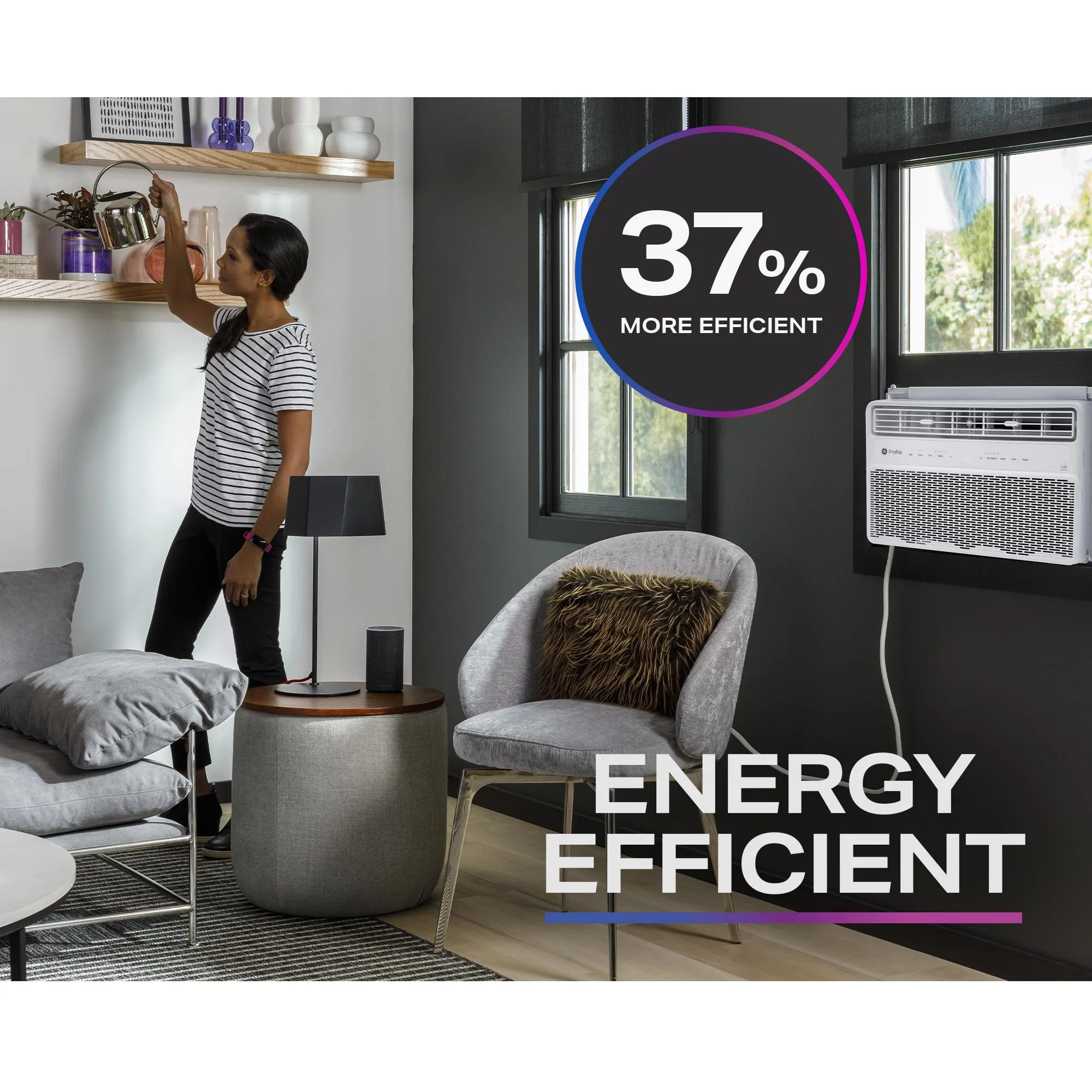 Ge Appliances PWDV12WWF Ge Profile&#8482; Energy Star? 12,000 Btu Inverter Smart Ultra Quiet Window Air Conditioner For Large Rooms Up To 550 Sq. Ft.