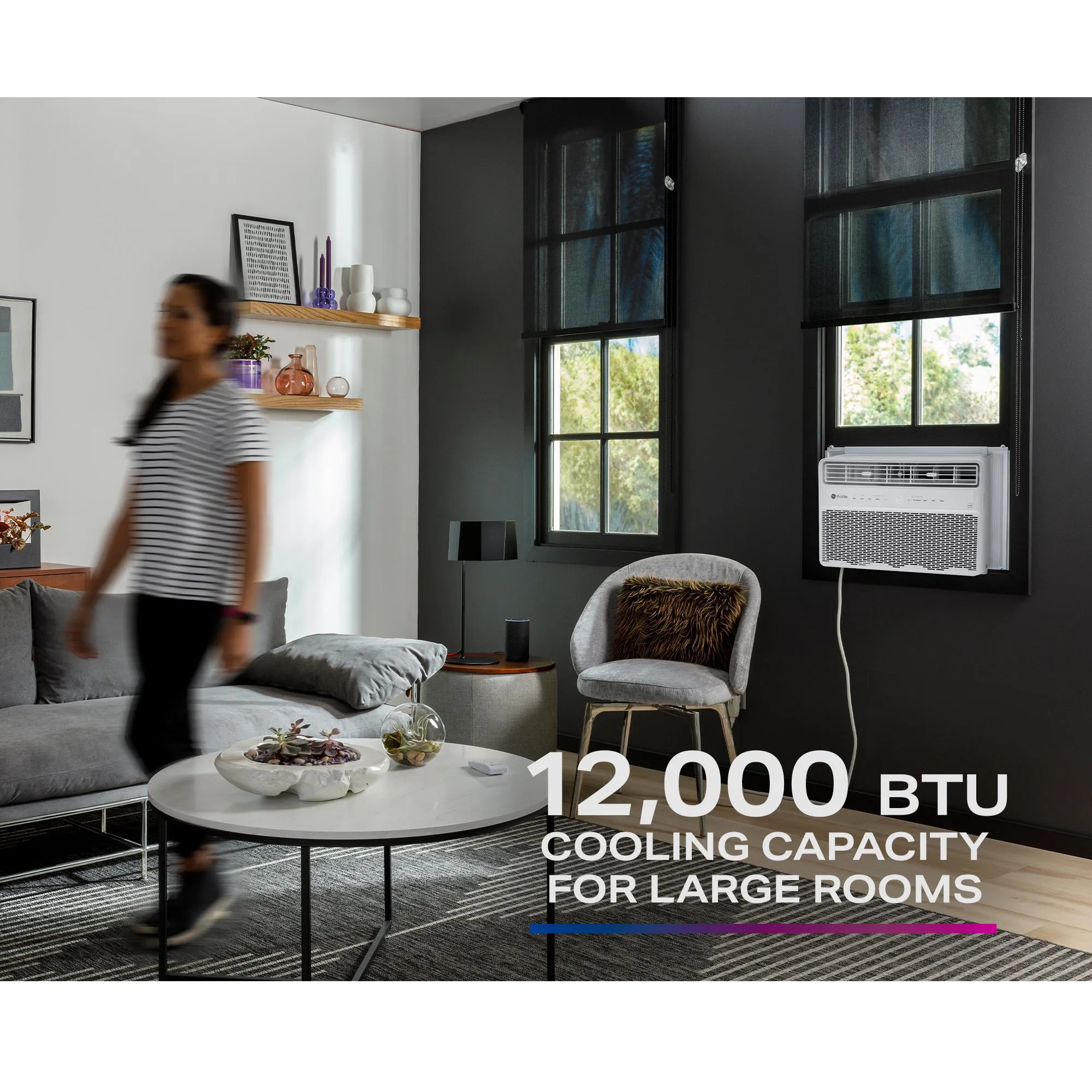 Ge Appliances PWDV12WWF Ge Profile&#8482; Energy Star? 12,000 Btu Inverter Smart Ultra Quiet Window Air Conditioner For Large Rooms Up To 550 Sq. Ft.