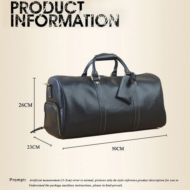 Genuine Leather Travel Bag Men Fashion Black Travel Duffel Bag Big Cow Leather Carry On Luggage Instant Savings Inside Shop Today Save