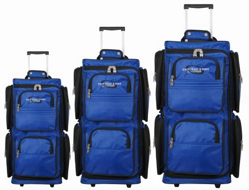 Geoffrey Beene 3 Piece Vertical Duffel Wheeler Set, Royal, One Size Online Exclusive Deal