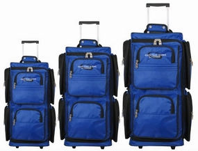 Geoffrey Beene 3 Piece Vertical Duffel Wheeler Set, Royal, One Size Online Exclusive Deal