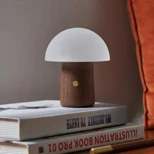 GINGKO Alice Mushroom LED Lamp Wireless, Mini, Walnut