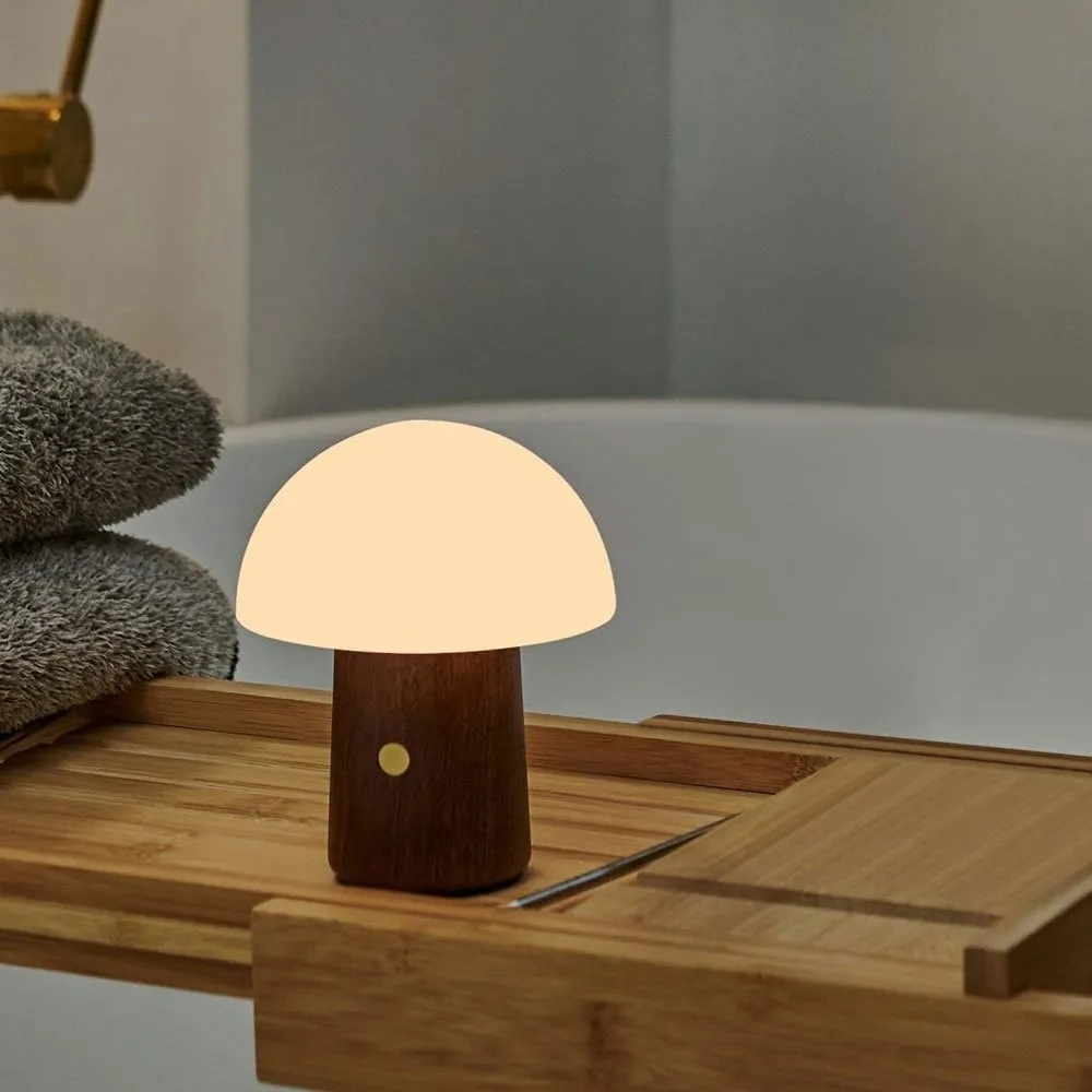 GINGKO Alice Mushroom LED Lamp Wireless, Mini, Walnut