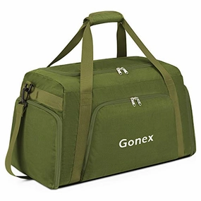 Best Seller Discount Limited Time Sale Gonex 60L Travel Duffle Bag, Weekender Overnight Duffel Bag With Shoe Compartment Army Green