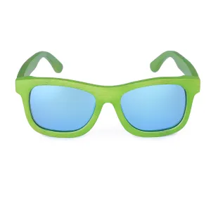 Unmissable Deal Today Green Bamboo Frame Wooden Sunglasses In Wood Box - Blue,Yellow Lenses