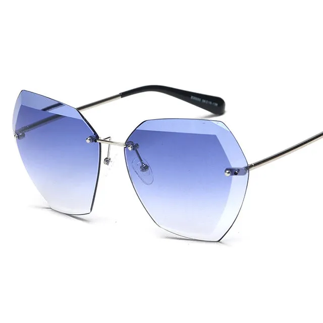 Oversized Women'S Fashion Rimless Square Sunglasses Hot Offer Inside MustHave Clearance