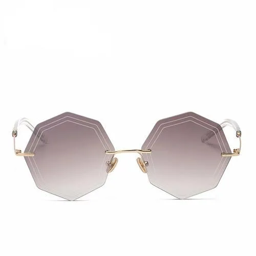 Shop Save Today Women'S Fashion Rimless Sunglasses - Silver Blue, Gold, Pink,Silver,Brown