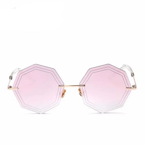 Limited Time Steal Online Exclusive Offer Women'S Fashion Rimless Sunglasses - Silver Blue, Gold, Pink,Silver,Brown