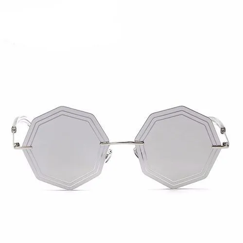 Women'S Fashion Rimless Sunglasses - Silver Blue, Gold, Pink,Silver,Brown Special Savings Today Instant Deal Today