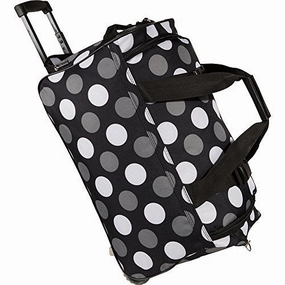 Rockland Unisex Adult Rolling Duffel Bag, New Black Dot, 22-Inch Us Save More Now