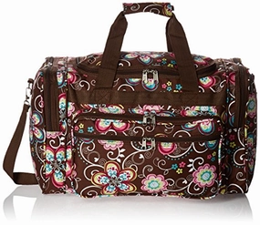 Grab Your Savings World Traveler Women'S Value Series 19-Inch Carry Duffel Bag, Brown Daisy, One Size