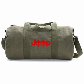 Jeep Wrangler Punisher Skull Heavyweight Canvas Duffel Bag In Olive, Large EndofWeek Deals Dont Miss Todays Deal
