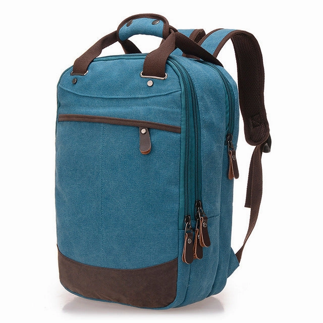 Men'S Canvas Backpack - Blue,Sky Blue,Coffee,Khaki Flash Pick Today