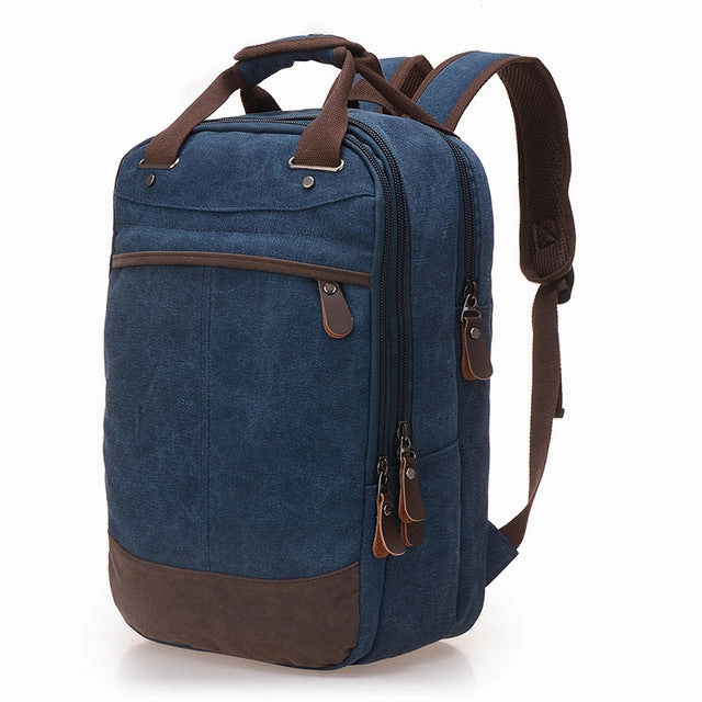 Special Deal Frenzy Men'S Canvas Backpack - Blue,Sky Blue,Coffee,Khaki