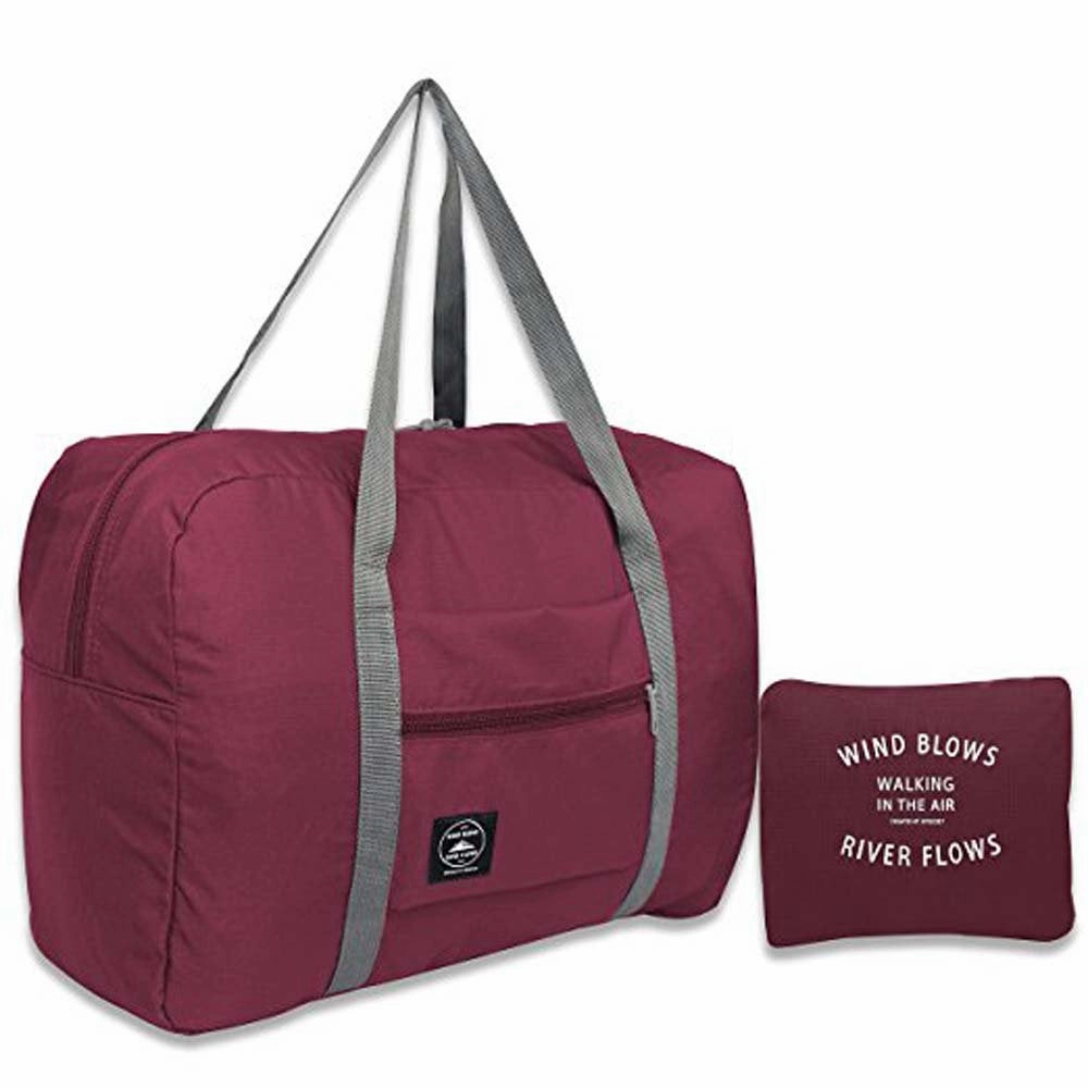 Travel Duffel Bags Lightweight Waterproof Foldable Sports Gym Waterproof Storage Luggage Bag (Wine Red) Grab Your Savings Save Today Event