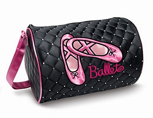 Dansbagz By Danshuz Girl'S Quilted Rhinestone Ballet Duffel Bag, Black, Hot Pink, Os Today Only Hot Sale